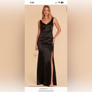 Black silk bridesmaids dress